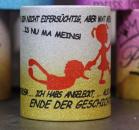 Weiße Tasse mit Spruch 